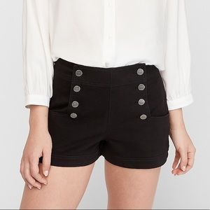 NWT Express Black high rise button up shorts